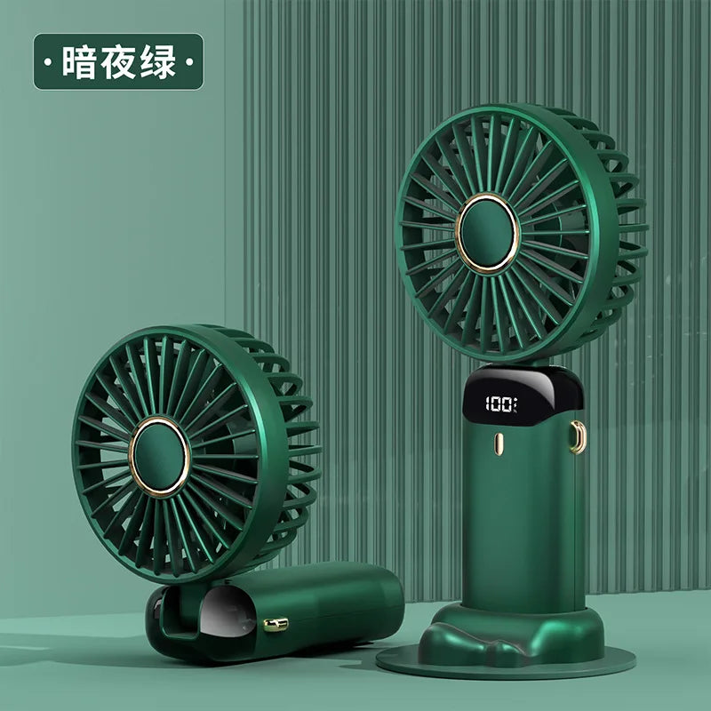 Mini Fan Portable Handheld Fan 5 Speed ​​USB Rechargeable 5000Mah with LED Display 7-16 Hours Quiet Suitable for Office Outdoor