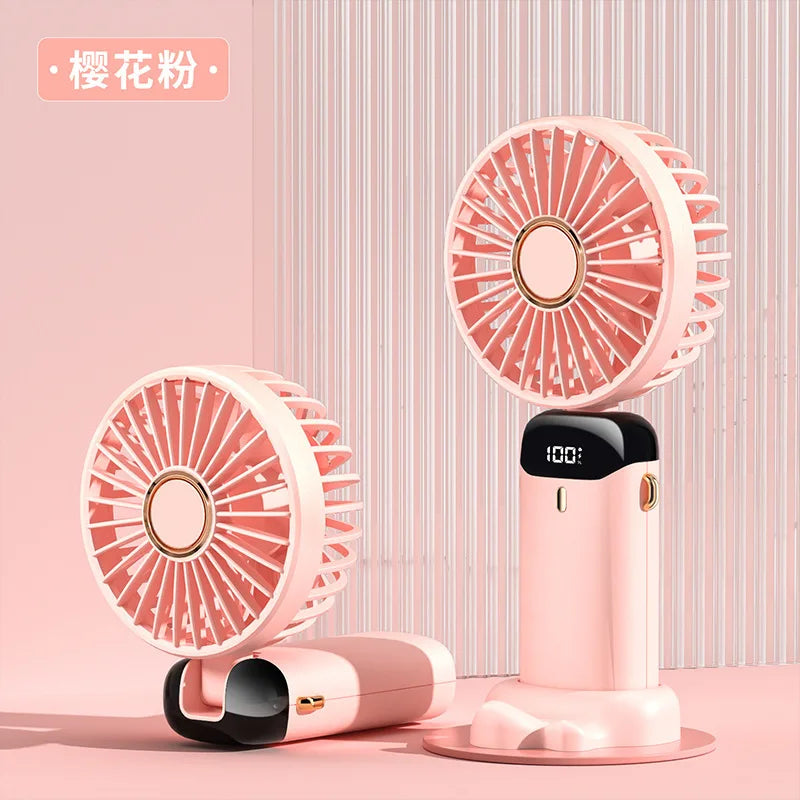 Mini Fan Portable Handheld Fan 5 Speed ​​USB Rechargeable 5000Mah with LED Display 7-16 Hours Quiet Suitable for Office Outdoor