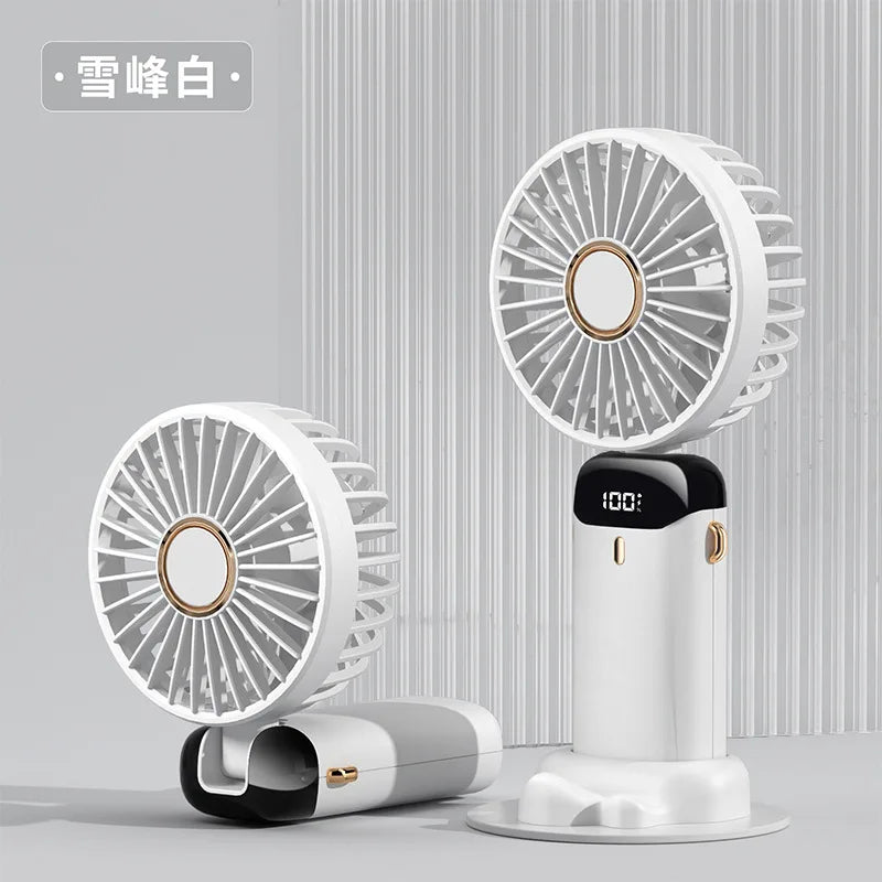Mini Fan Portable Handheld Fan 5 Speed ​​USB Rechargeable 5000Mah with LED Display 7-16 Hours Quiet Suitable for Office Outdoor
