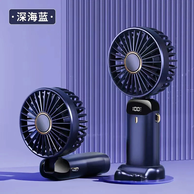 Mini Fan Portable Handheld Fan 5 Speed ​​USB Rechargeable 5000Mah with LED Display 7-16 Hours Quiet Suitable for Office Outdoor